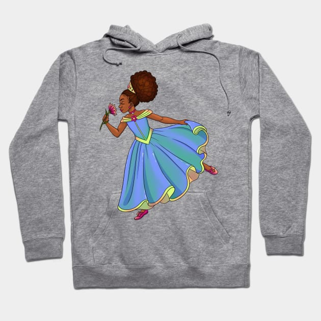 Black Princess Girl Design Hoodie by kiraJ